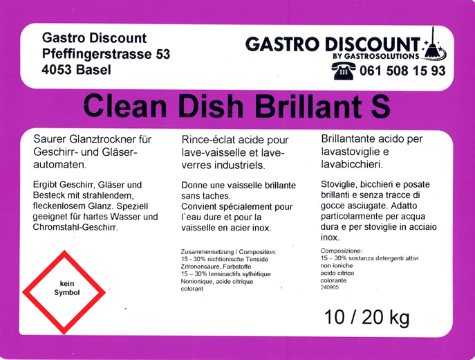 Clean Dish Brillant Sauer Glanztrockner