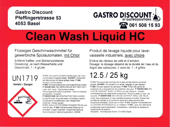 Clean Wash Liquid HC Geschirrwaschmittel
